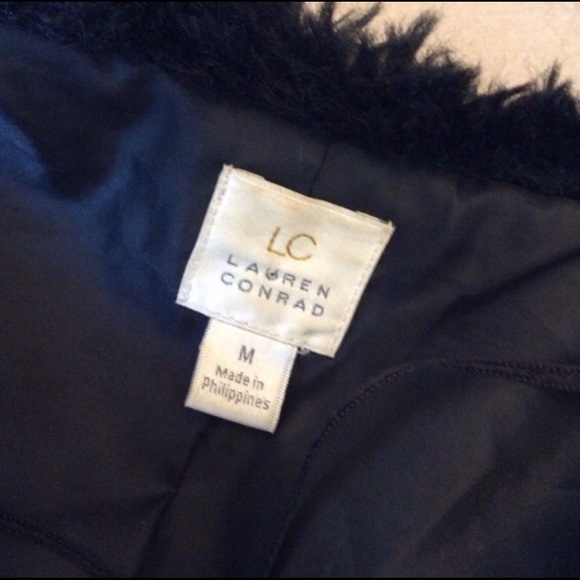 LC Lauren Conrad | Jackets & Coats | Lc Lauren Conrad Black Plush Faux ...